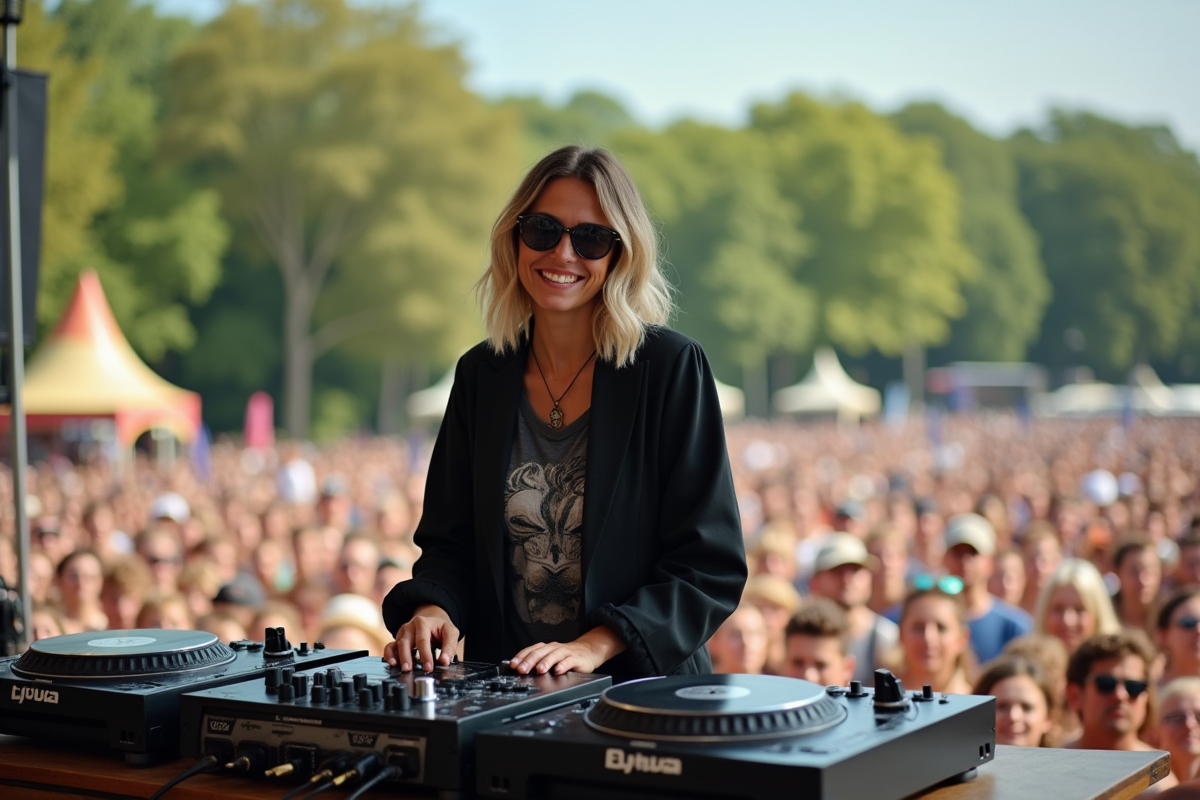 DJ femme souriante lors d