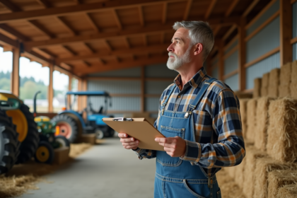 Fermeur en tenue de travail dans un hangar organisé