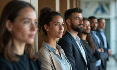 Groupe divers d'adultes en milieu professionnel