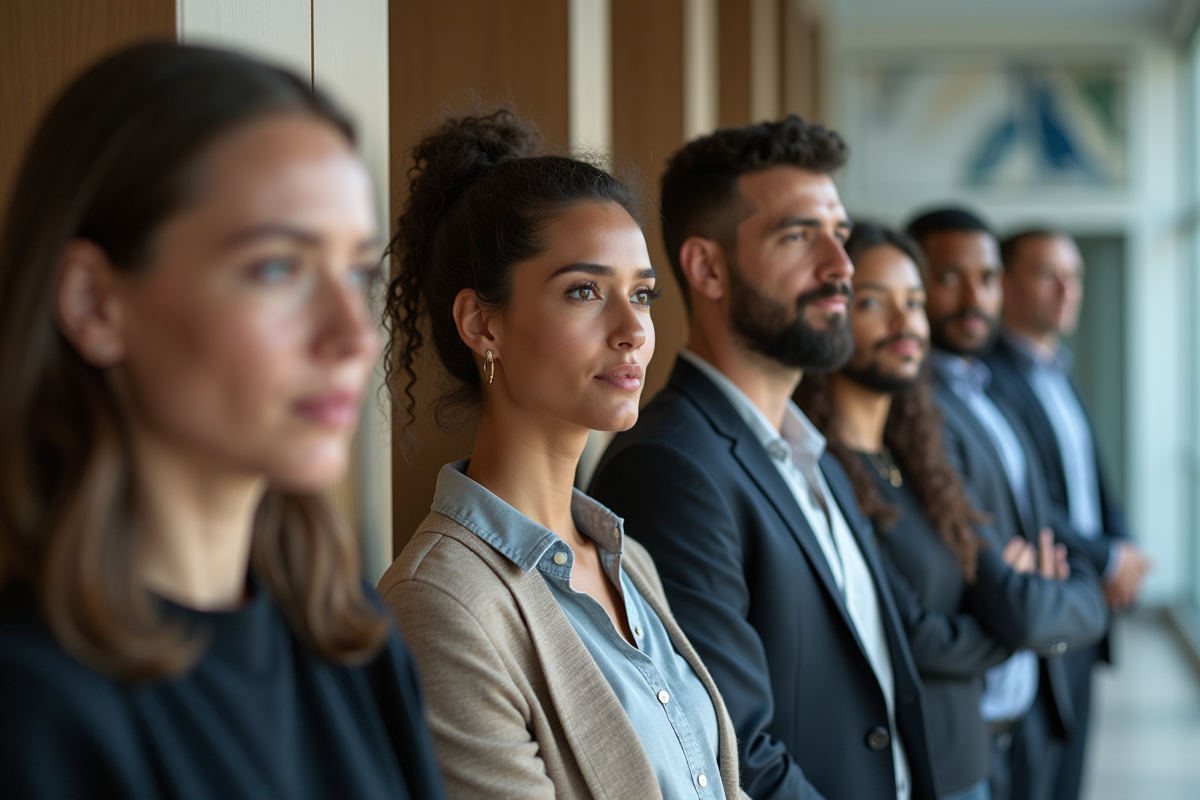 Groupe divers d'adultes en milieu professionnel