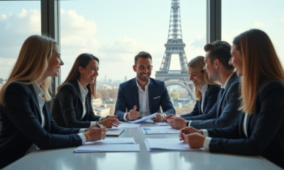 Groupe de jeunes professionnels à Paris en réunion