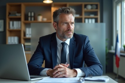 Homme d'affaires en costume dans un bureau professionnel